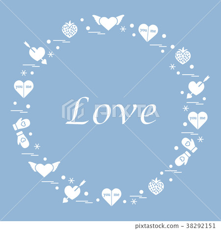 different romantic symbols arranged in a circle different romantic symbols arranged in a circle 38292151