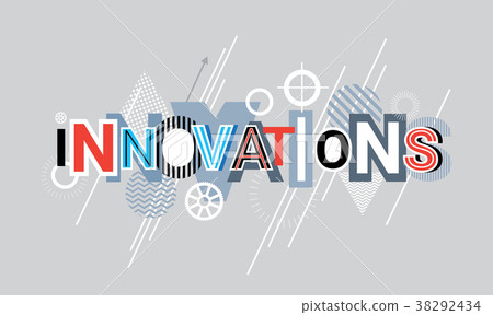 Innovations Technology Creative Word Over Abstract - Stock Illustration ...