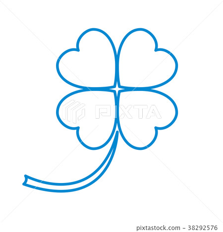 Stylized icon of a colored silhouette clover leave 38292576