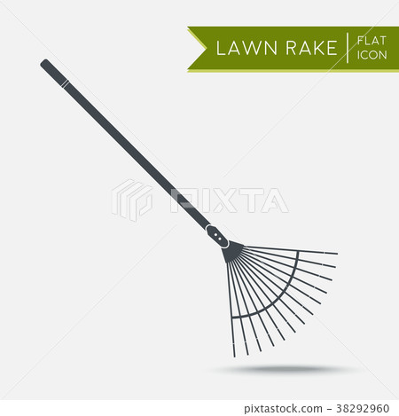 Lawn rake icon. Agriculture tool 38292960