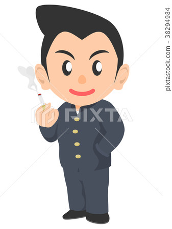 Bad student smoking a cigarette 38294984