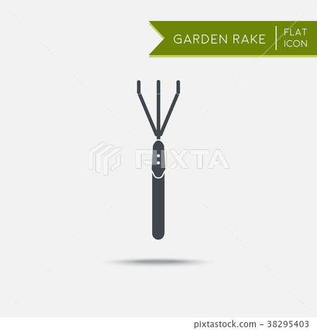 Small hand garden rake. Flat. Agriculture tool Small hand garden rake. Flat. Agriculture tool 38295403