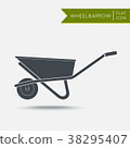 Wheelbarrow icon. Flat. Agriculture tool 38295407