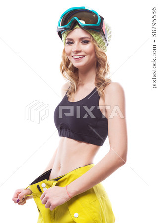 beauty girl undressed snow goggles beauty girl undressed snow goggles 38295536