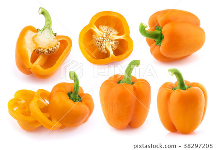 Sweet orange pepper isolated on white background Sweet orange pepper isolated on white background 38297208
