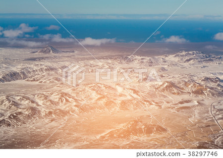 Aerial view mountain winter season Aerial view mountain winter season 38297746
