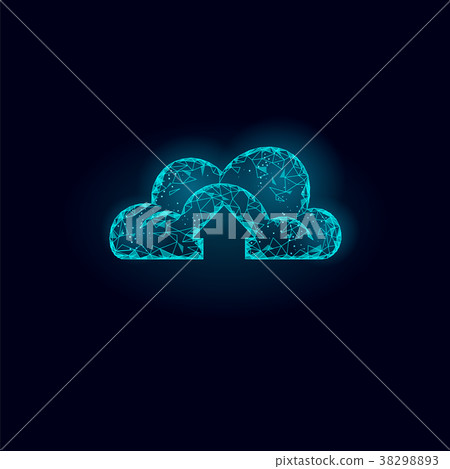 Cloud computing online storage low poly. Polygonal - Stock Illustration ...