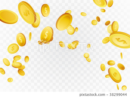 Flying realistic money coins - jackpot prize win 38299044