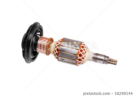 Electric motor rotor isolated white background 38299144