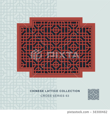 Chinese window tracery retro geometry frame Chinese window tracery retro geometry frame 38300482