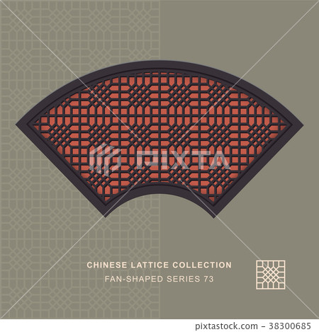 Chinese window tracery retro geometry frame 38300685