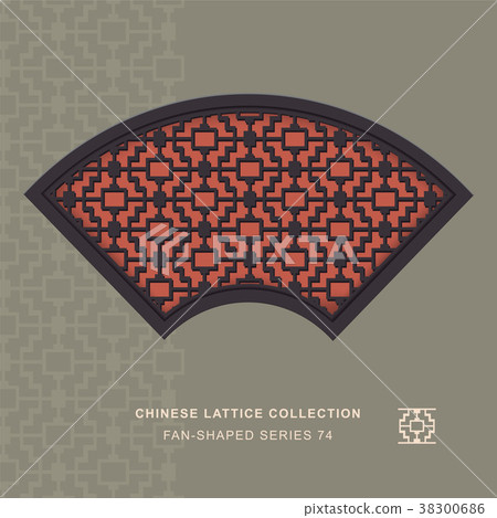 Chinese window tracery retro geometry frame Chinese window tracery retro geometry frame 38300686
