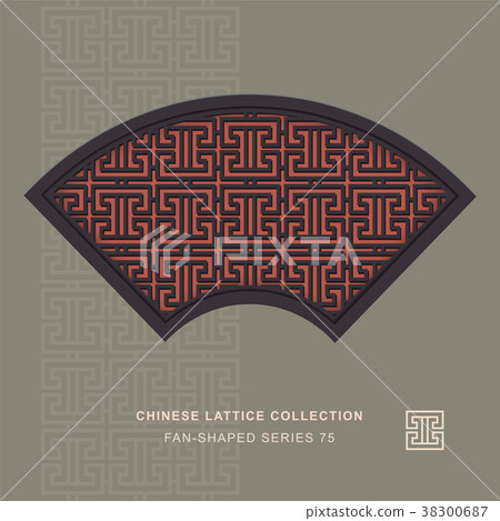 Chinese window tracery retro geometry frame Chinese window tracery retro geometry frame 38300687