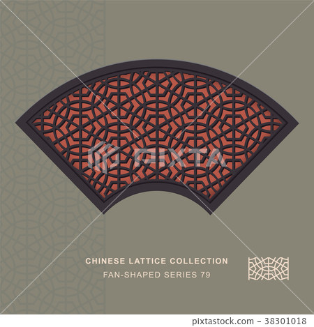 Chinese window tracery retro geometry frame 38301018