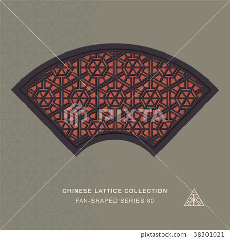 Chinese window tracery retro geometry frame 38301021