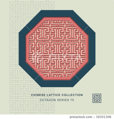 Chinese window tracery retro geometry frame Chinese window tracery retro geometry frame 38301306
