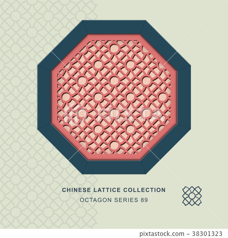 Chinese window tracery retro geometry frame Chinese window tracery retro geometry frame 38301323
