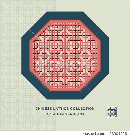 Chinese window tracery retro geometry frame 38301328