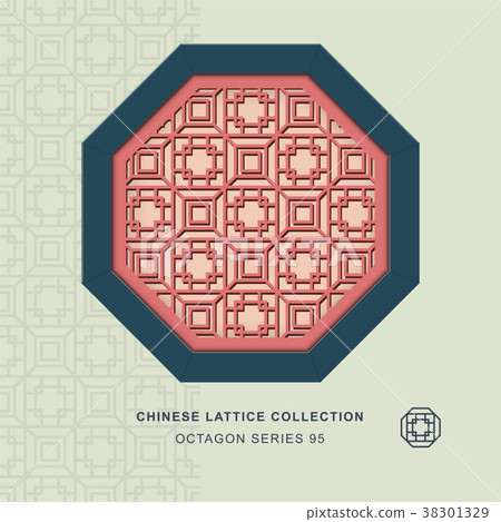 Chinese window tracery retro geometry frame Chinese window tracery retro geometry frame 38301329