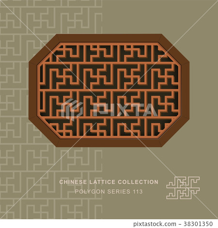 Chinese window tracery retro geometry frame 38301350