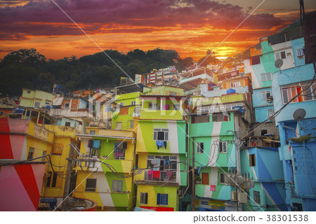 Rio de Janeiro downtown and favela Rio de Janeiro downtown and favela 38301538