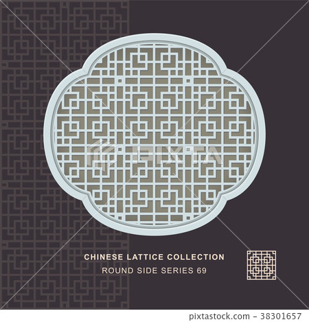 Chinese window tracery retro geometry frame Chinese window tracery retro geometry frame 38301657