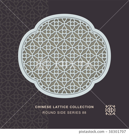 Chinese window tracery retro geometry frame 38301707