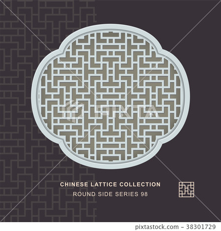 Chinese window tracery retro geometry frame Chinese window tracery retro geometry frame 38301729