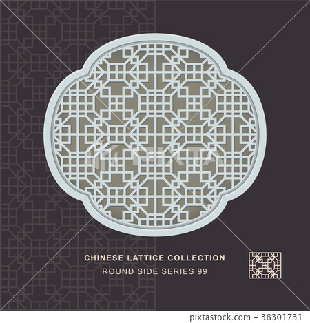 Chinese window tracery retro geometry frame Chinese window tracery retro geometry frame 38301731