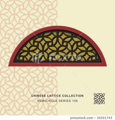 Chinese window tracery retro geometry frame 38301743