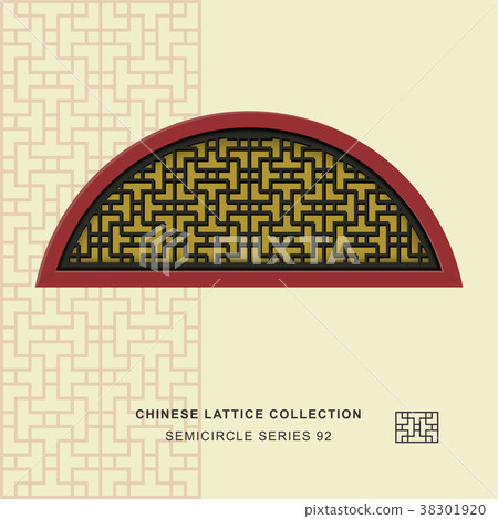 Chinese window tracery retro geometry frame Chinese window tracery retro geometry frame 38301920