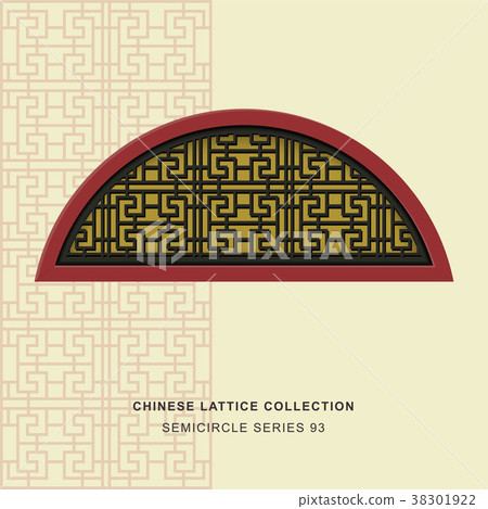 Chinese window tracery retro geometry frame Chinese window tracery retro geometry frame 38301922