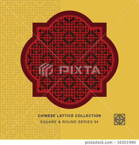 Chinese window tracery retro geometry frame Chinese window tracery retro geometry frame 38301990
