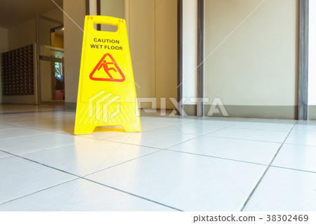 Cleaning and caution wet flooring signboard Cleaning and caution wet flooring signboard 38302469
