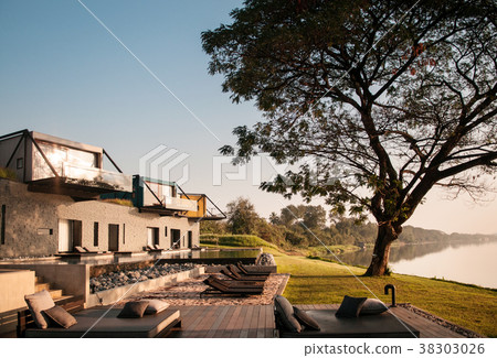 Beautiful modern loft vacation villa with balcony 38303026