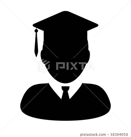 Student Icon Vector Graduation with Mortar Board Student Icon Vector Graduation with Mortar Board 38304058