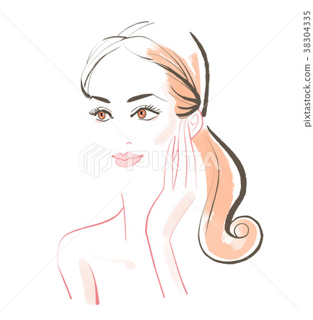 Skin Care Bundled Hair With Shadow Stock Illustration 38304335