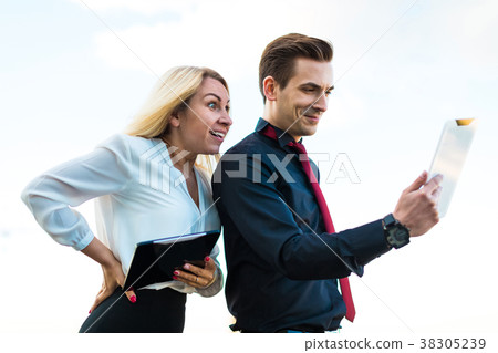 Couple of businessmen, good looking brunette man Couple of businessmen, good looking brunette man 38305239