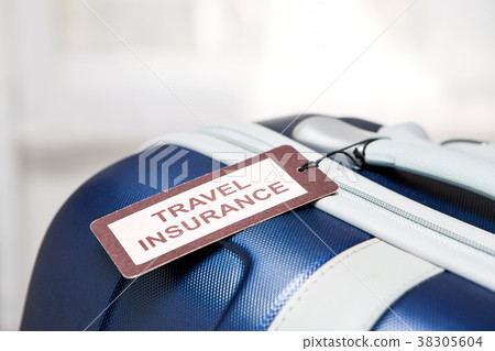 Travel insurance label. 38305604