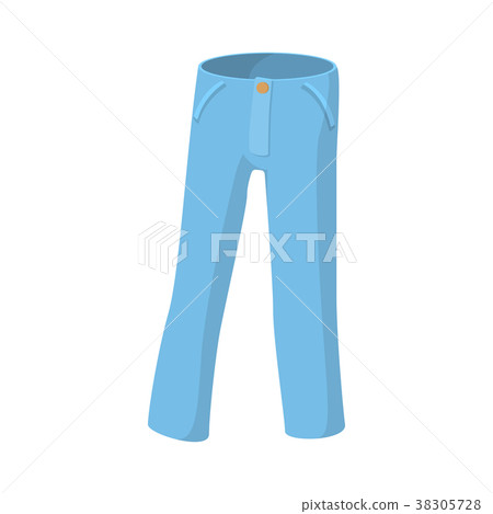 Blue jeans icon, cartoon style - Stock 