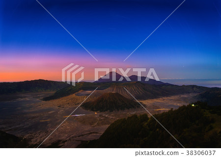 Mount Bromo volcano (Gunung Bromo) at sunrise 38306037