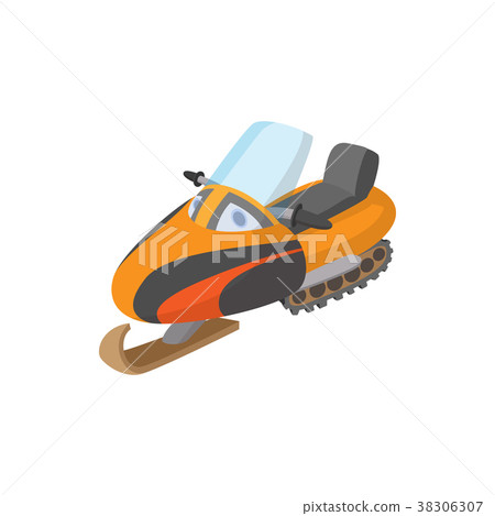 Snowmobile icon, cartoon style  38306307