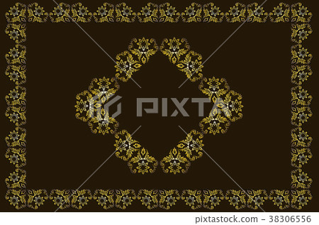 Luxurious vintage gold frame on brown background Luxurious vintage gold frame on brown background 38306556