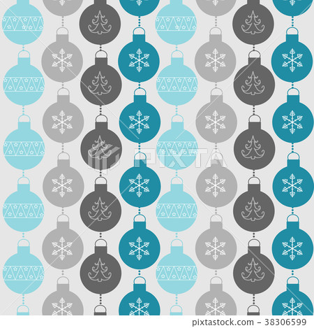 Seamless pattern with balls and snowflakes - Stock Illustration ...
