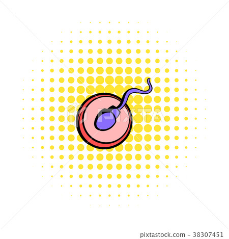Human sperm cell icon, comics style 38307451