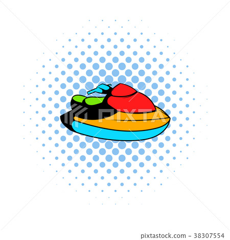 Jet ski water scooter icon, comics style Jet ski water scooter icon, comics style 38307554