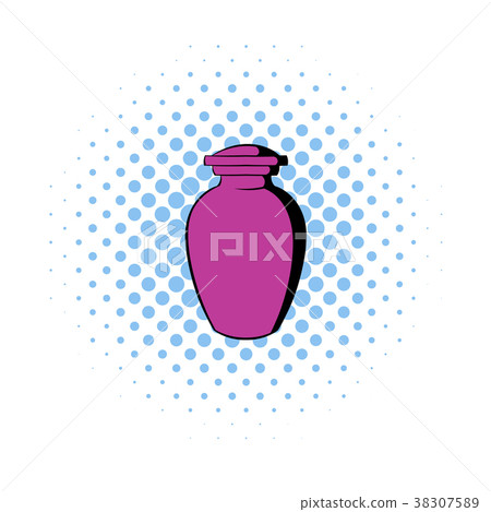 Urn for ashes icon, comics style 38307589
