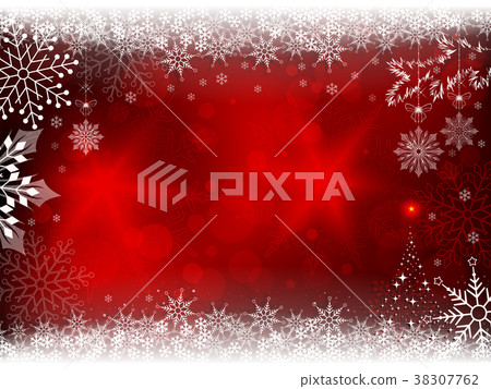 Christmas red design with snowflakes and a Christmas red design with snowflakes and a 38307762