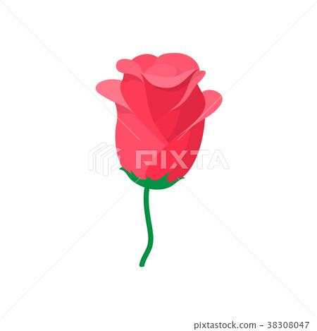 Rose icon, cartoon style 38308047