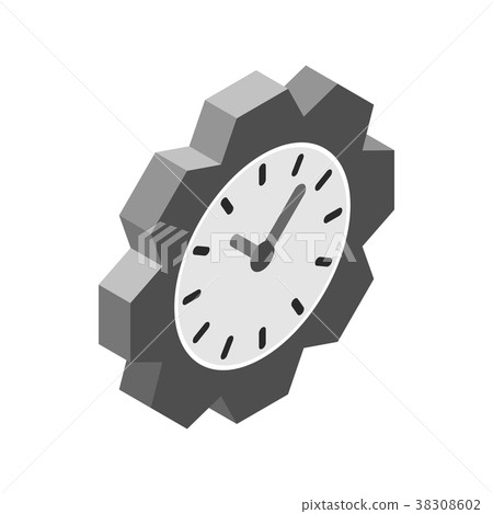 Wall clock icon, isometric 3d style Wall clock icon, isometric 3d style 38308602